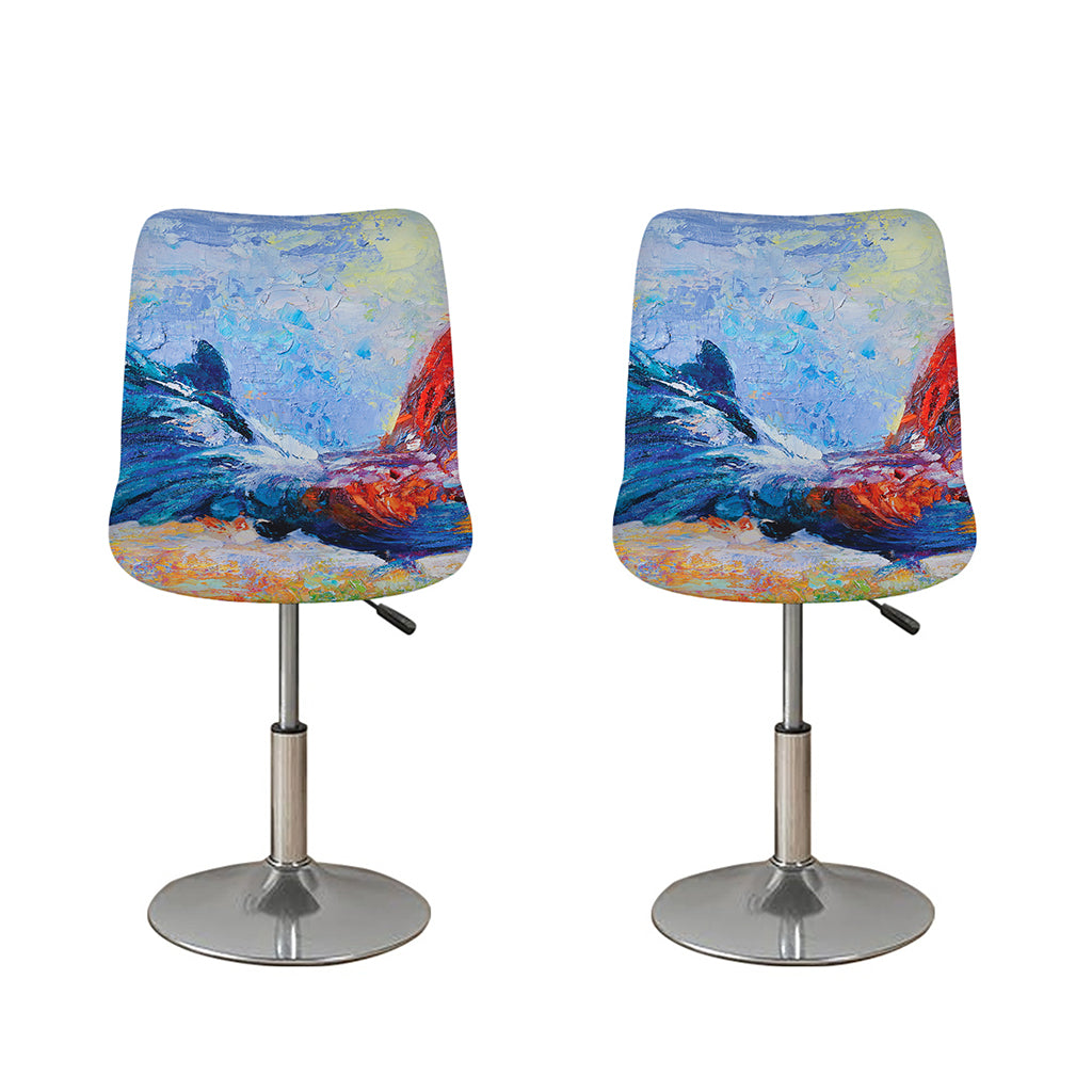 Rooster Painting Print Bar Stool Covers