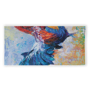 Rooster Painting Print Beach Towel