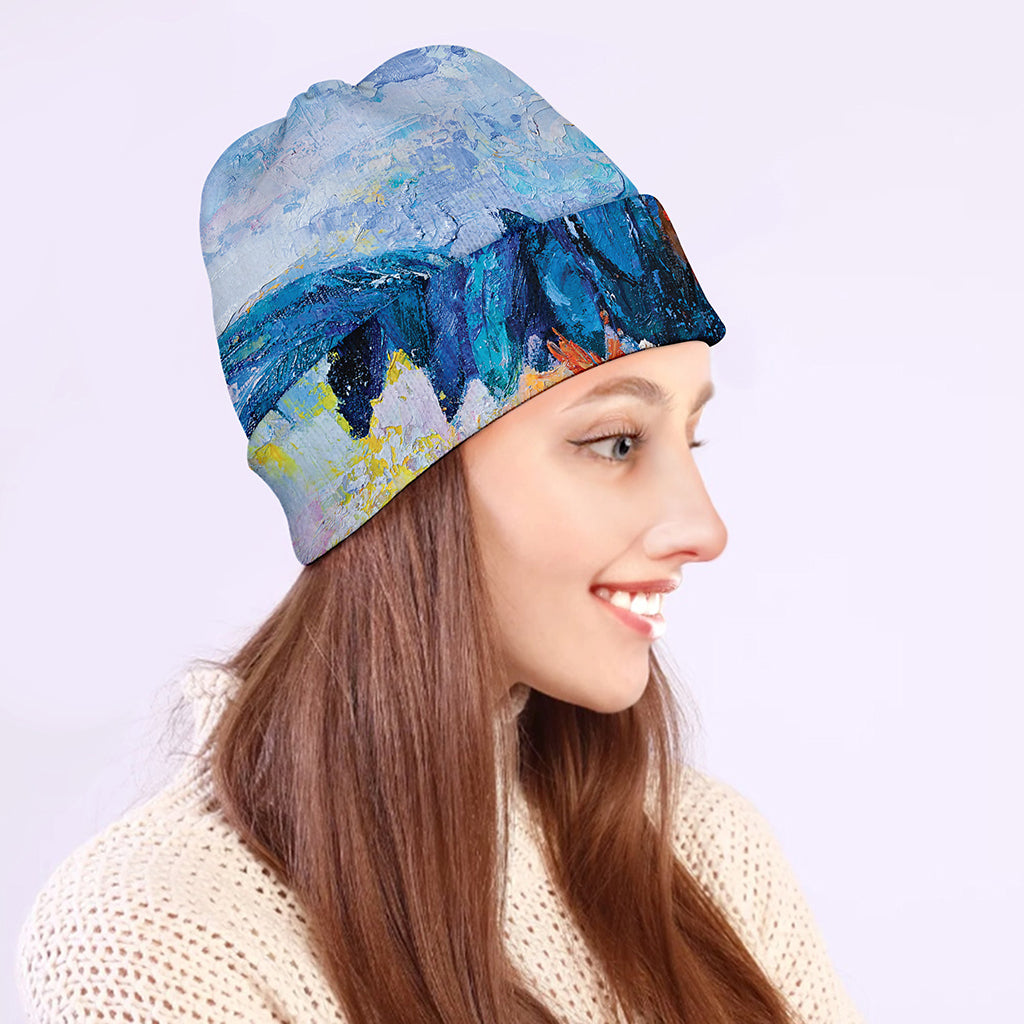 Rooster Painting Print Beanie