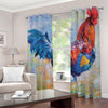 Rooster Painting Print Blackout Grommet Curtains