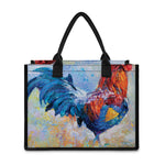 Rooster Painting Print Canvas Tote Bag