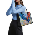 Rooster Painting Print Canvas Tote Bag