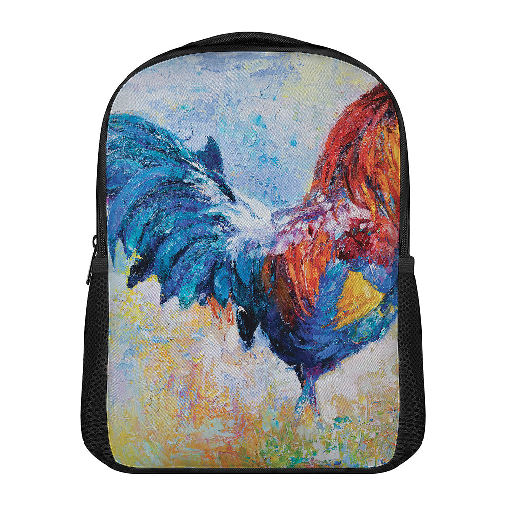 Rooster Painting Print Casual Backpack