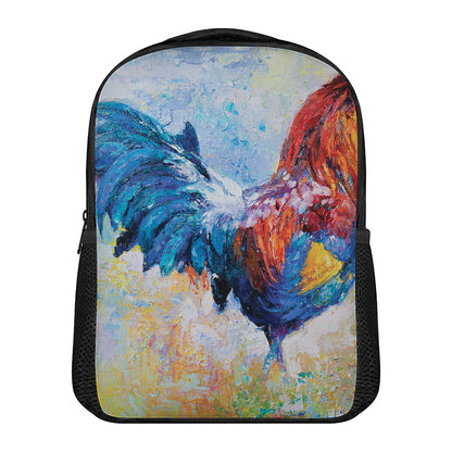 Rooster Painting Print Casual Backpack