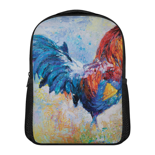 Rooster Painting Print Casual Backpack