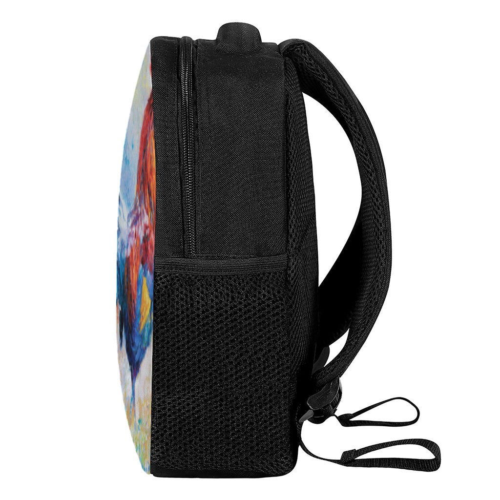 Rooster Painting Print Casual Backpack