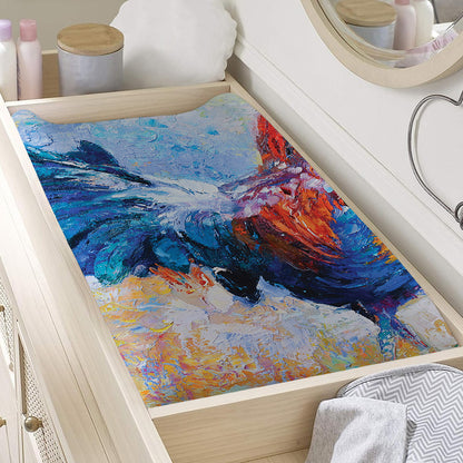 Rooster Painting Print Changing Pad Cover