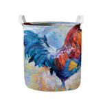 Rooster Painting Print Collapsible Laundry Basket