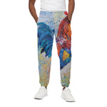 Rooster Painting Print Cotton Pants