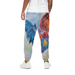 Rooster Painting Print Cotton Pants