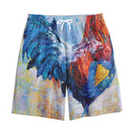 Rooster Painting Print Cotton Shorts
