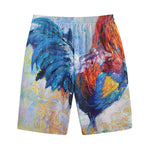 Rooster Painting Print Cotton Shorts