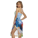 Rooster Painting Print Cross Back Cami Dress