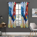 Rooster Painting Print Grommet Curtain Panels