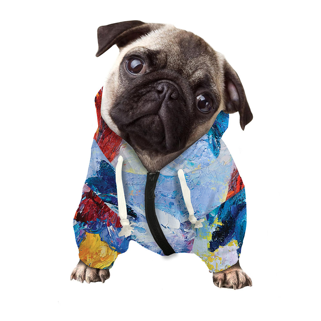 Rooster Painting Print Dog Zip Up Hoodie