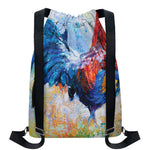 Rooster Painting Print Drawstring Backpack