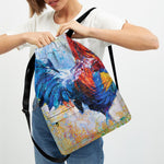 Rooster Painting Print Drawstring Backpack