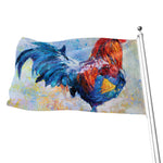 Rooster Painting Print Flag