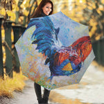 Rooster Painting Print Foldable Umbrella