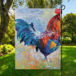 Rooster Painting Print Garden Flag