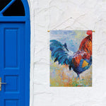 Rooster Painting Print Garden Flag