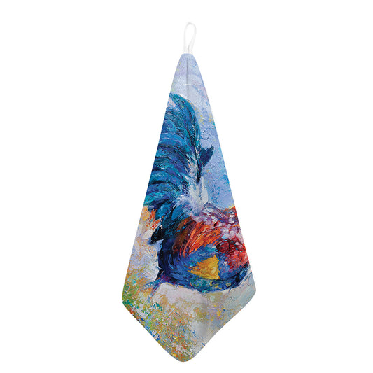 Rooster Painting Print Hand Towel