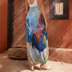 Rooster Painting Print Harem Pants