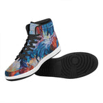 Rooster Painting Print High Top Leather Sneakers