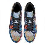 Rooster Painting Print High Top Leather Sneakers
