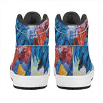Rooster Painting Print High Top Leather Sneakers