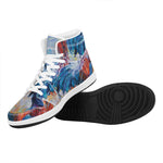 Rooster Painting Print High Top Leather Sneakers