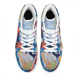 Rooster Painting Print High Top Leather Sneakers