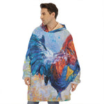Rooster Painting Print Hoodie Blanket