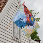 Rooster Painting Print House Flag