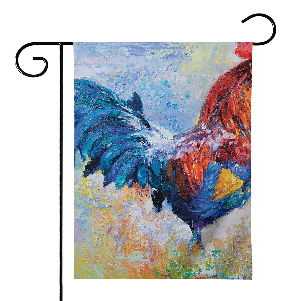 Rooster Painting Print House Flag