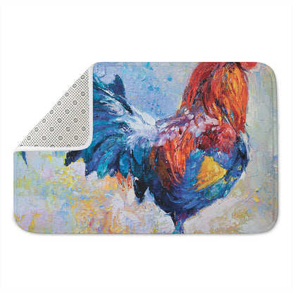 Rooster Painting Print Indoor Door Mat