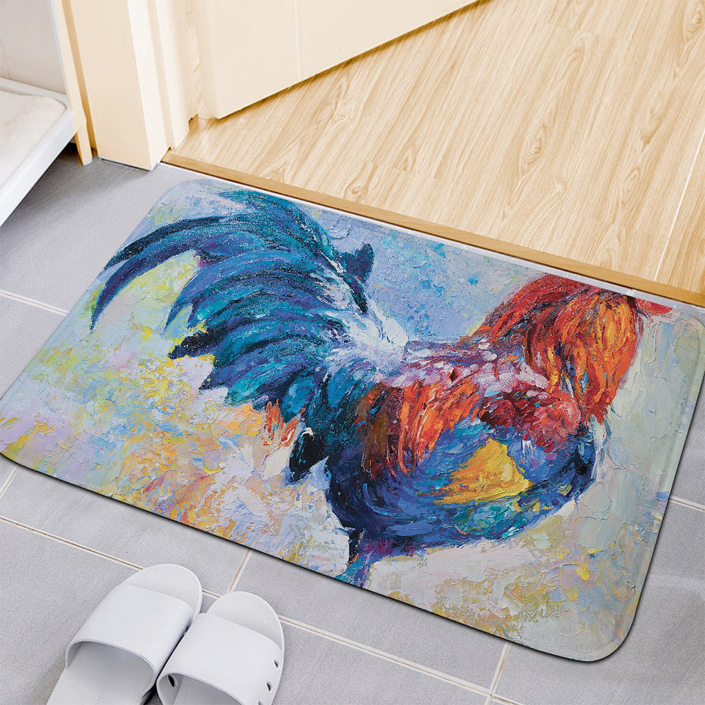 Rooster Painting Print Indoor Door Mat