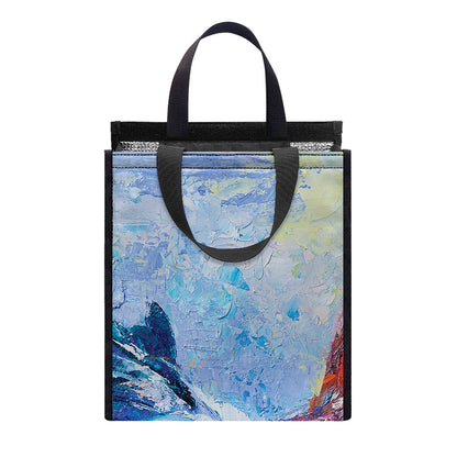 Rooster Painting Print Insulated Lunch Tote