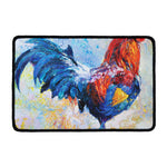 Rooster Painting Print Kitchen Mat