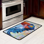 Rooster Painting Print Kitchen Mat