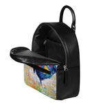 Rooster Painting Print Leather Backpack