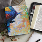 Rooster Painting Print Leather Bible Cover