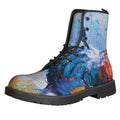 Rooster Painting Print Lace-Up Boots