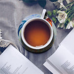 Rooster Painting Print Leather Coaster Set