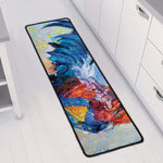 Rooster Painting Print Long Kitchen Mat
