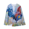 Rooster Painting Print Long Sleeve Short Coat