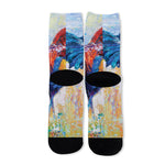 Rooster Painting Print Long Socks