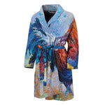 Rooster Painting Print Men's Bathrobe