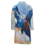 Rooster Painting Print Men's Bathrobe