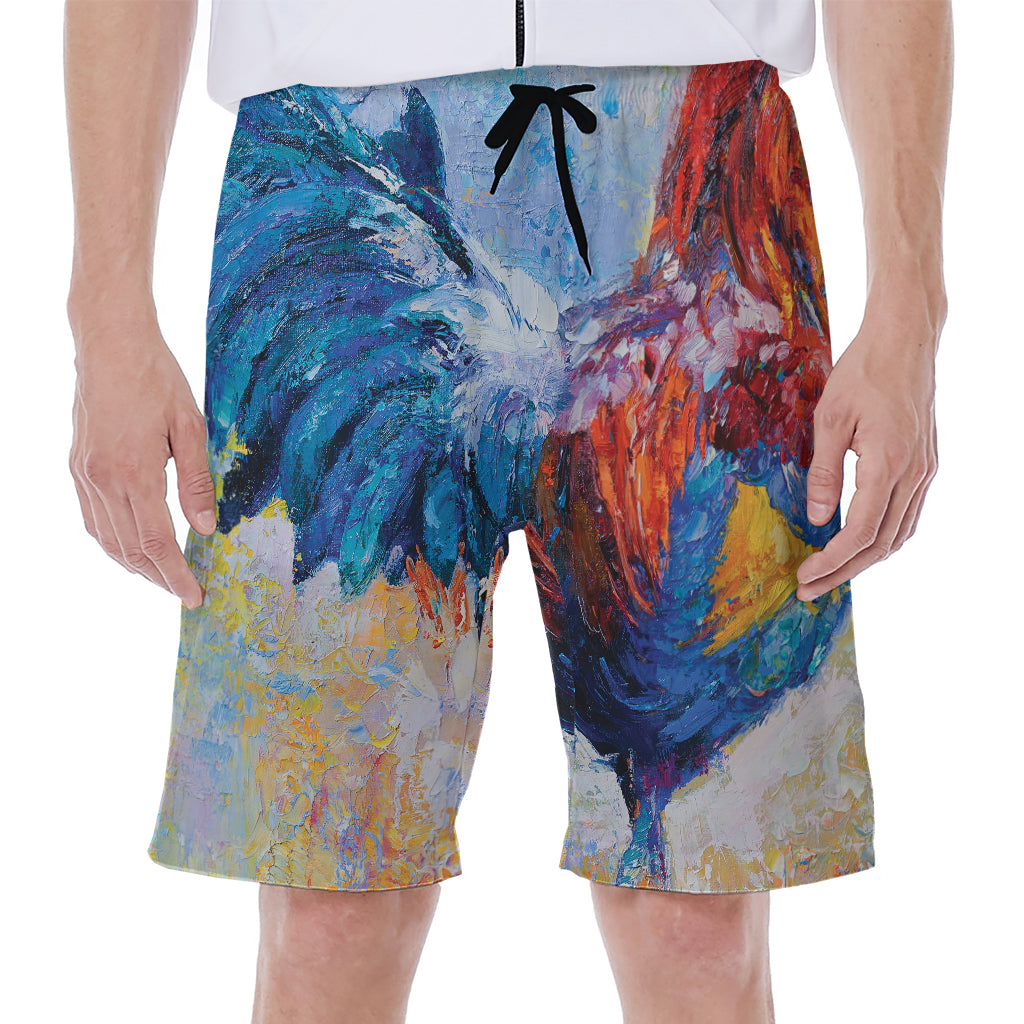 Rooster Painting Print Men's Beach Shorts